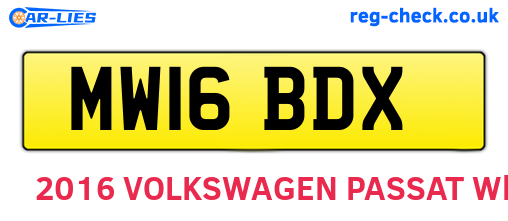 MW16BDX are the vehicle registration plates.