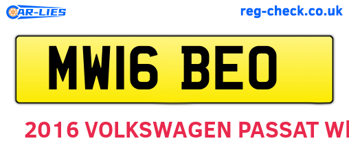 MW16BEO are the vehicle registration plates.