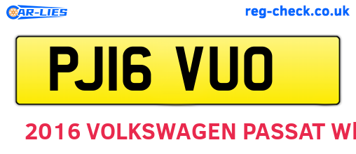 PJ16VUO are the vehicle registration plates.