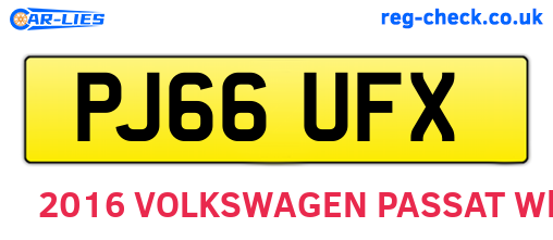 PJ66UFX are the vehicle registration plates.
