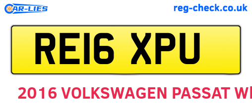 RE16XPU are the vehicle registration plates.