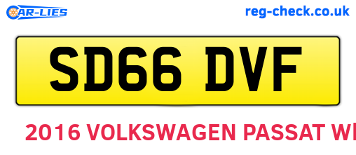 SD66DVF are the vehicle registration plates.