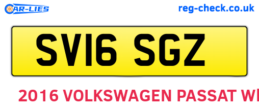 SV16SGZ are the vehicle registration plates.