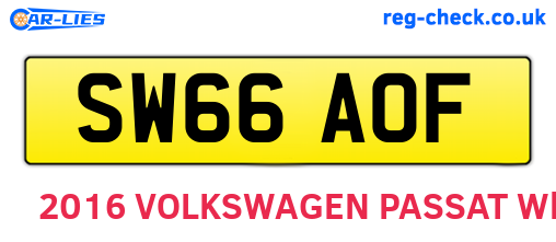 SW66AOF are the vehicle registration plates.