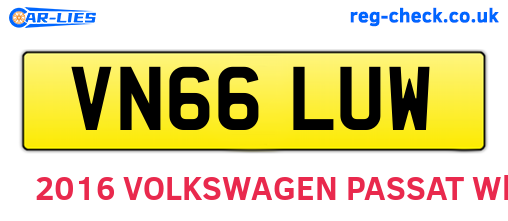 VN66LUW are the vehicle registration plates.