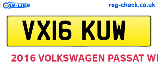 VX16KUW are the vehicle registration plates.