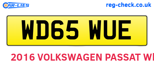 WD65WUE are the vehicle registration plates.