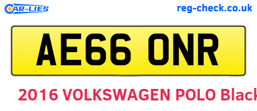 AE66ONR are the vehicle registration plates.