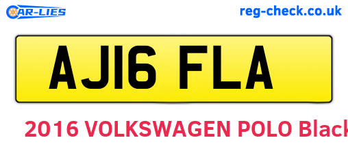 AJ16FLA are the vehicle registration plates.