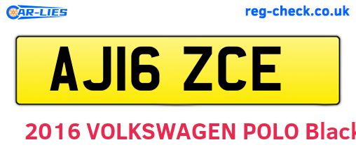 AJ16ZCE are the vehicle registration plates.