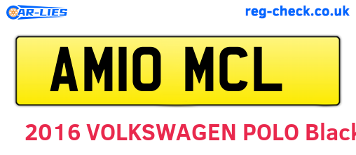 AM10MCL are the vehicle registration plates.