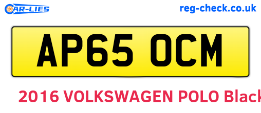 AP65OCM are the vehicle registration plates.