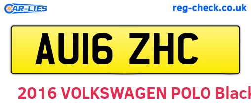 AU16ZHC are the vehicle registration plates.