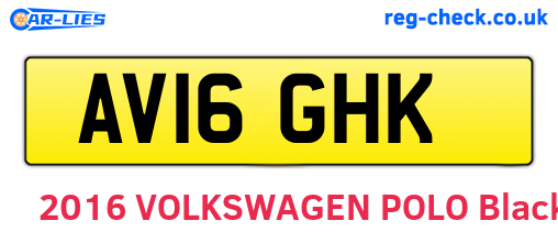 AV16GHK are the vehicle registration plates.