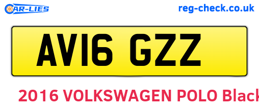 AV16GZZ are the vehicle registration plates.