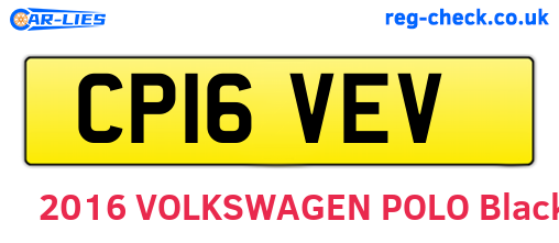 CP16VEV are the vehicle registration plates.