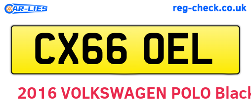 CX66OEL are the vehicle registration plates.