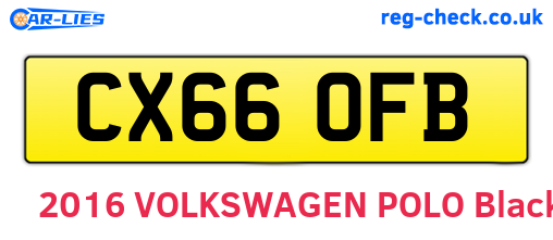 CX66OFB are the vehicle registration plates.