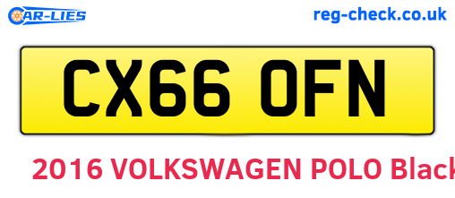 CX66OFN are the vehicle registration plates.