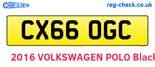 CX66OGC are the vehicle registration plates.