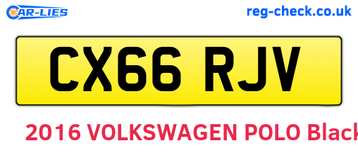 CX66RJV are the vehicle registration plates.