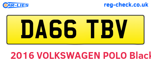 DA66TBV are the vehicle registration plates.