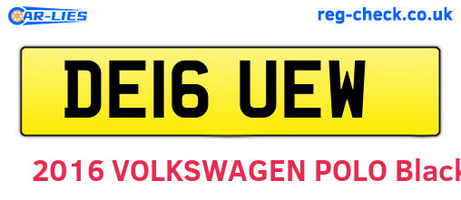 DE16UEW are the vehicle registration plates.