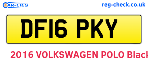 DF16PKY are the vehicle registration plates.