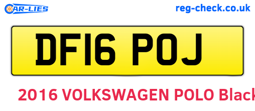 DF16POJ are the vehicle registration plates.