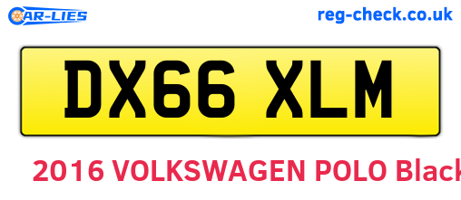 DX66XLM are the vehicle registration plates.