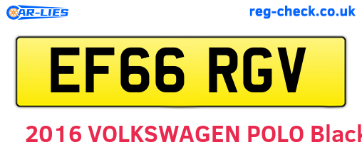 EF66RGV are the vehicle registration plates.