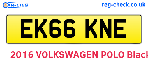 EK66KNE are the vehicle registration plates.