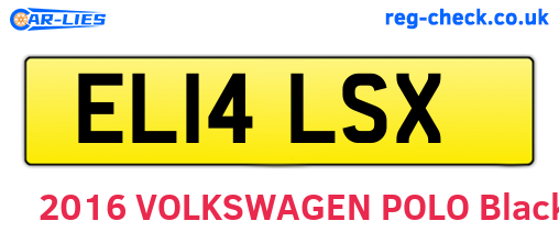 EL14LSX are the vehicle registration plates.