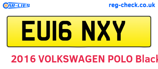 EU16NXY are the vehicle registration plates.