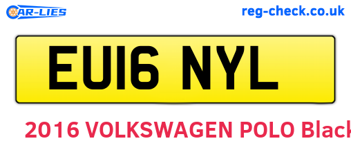 EU16NYL are the vehicle registration plates.