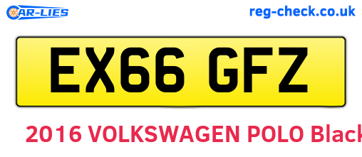 EX66GFZ are the vehicle registration plates.