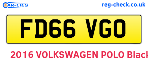 FD66VGO are the vehicle registration plates.
