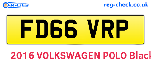 FD66VRP are the vehicle registration plates.