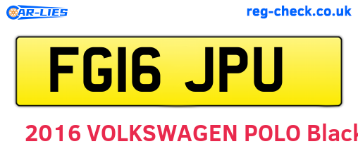 FG16JPU are the vehicle registration plates.