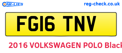 FG16TNV are the vehicle registration plates.