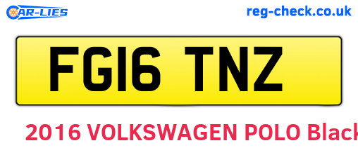 FG16TNZ are the vehicle registration plates.