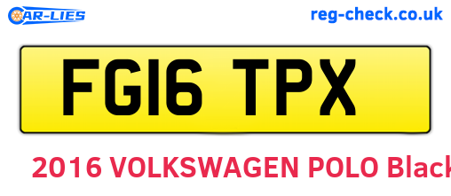 FG16TPX are the vehicle registration plates.