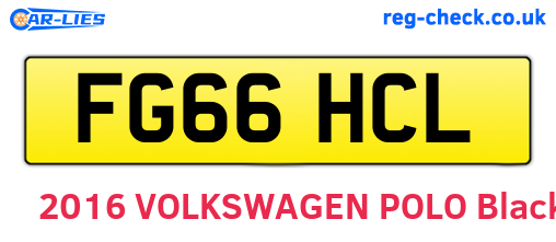 FG66HCL are the vehicle registration plates.