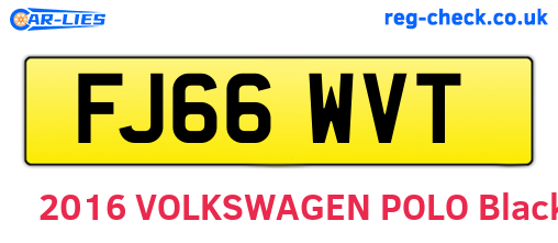 FJ66WVT are the vehicle registration plates.