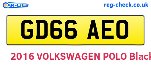 GD66AEO are the vehicle registration plates.