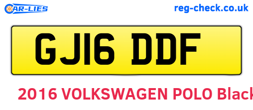 GJ16DDF are the vehicle registration plates.