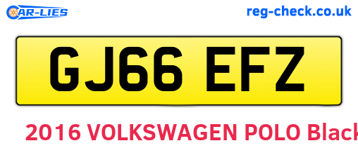 GJ66EFZ are the vehicle registration plates.
