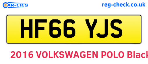 HF66YJS are the vehicle registration plates.