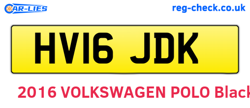 HV16JDK are the vehicle registration plates.