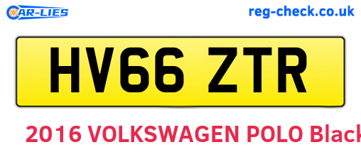 HV66ZTR are the vehicle registration plates.